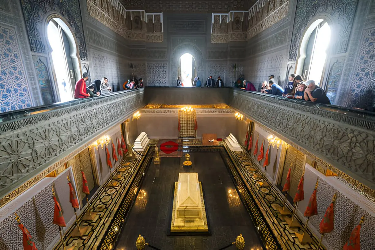 Interior del mausoleo de Mohammed V en Rabat